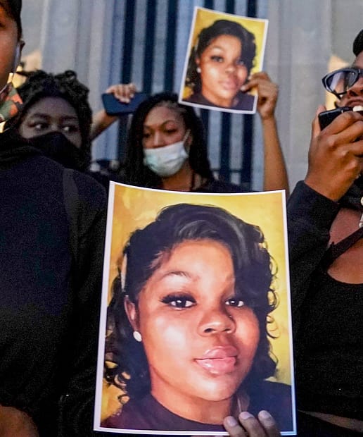 Demonstrators gather outside the US Department of Justice before marching to the White House in a call for justice for Breonna Taylor on September 23.